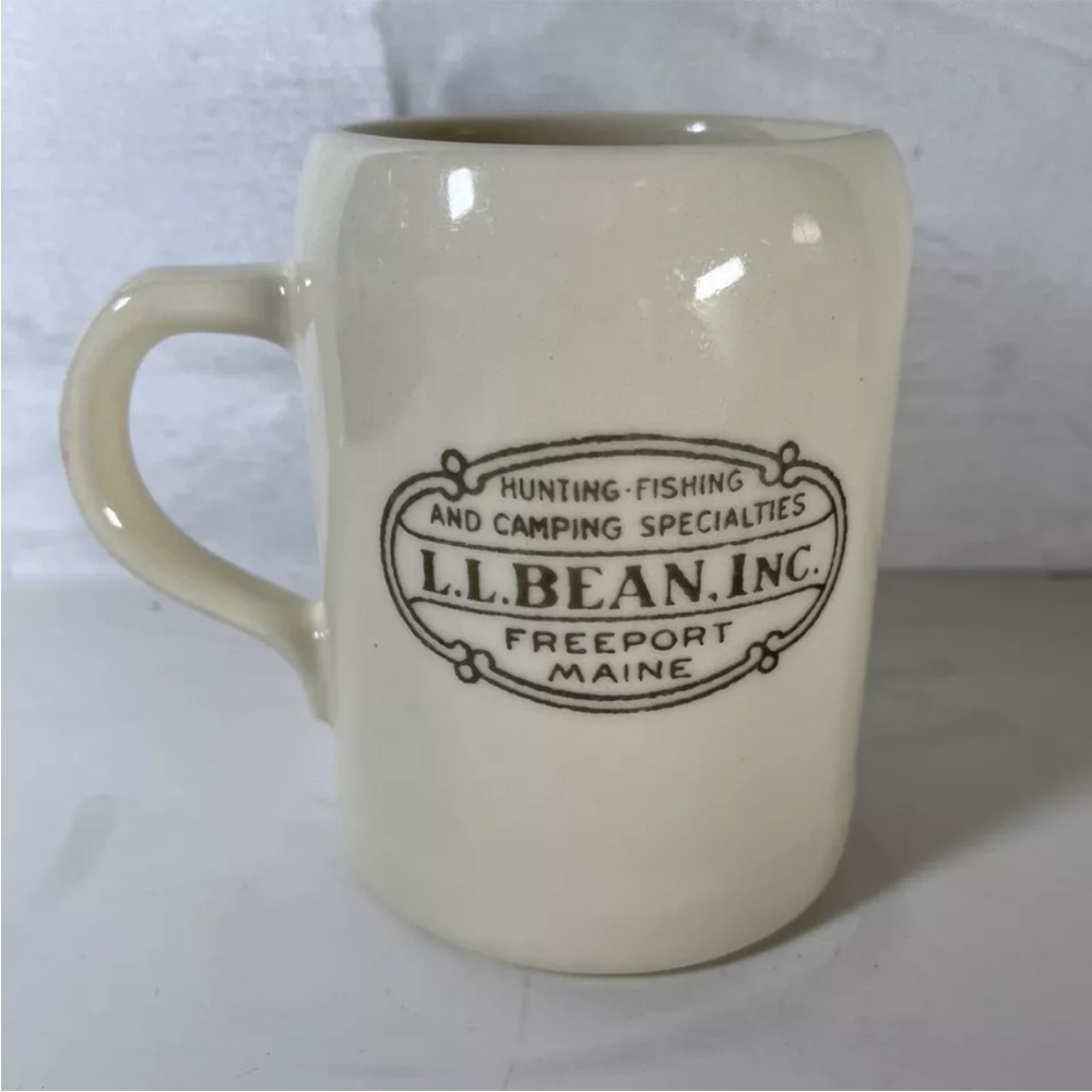 LL Bean Maine Ceramic Coffee Beer Mug Hunting Fishing Camping USA L.L.